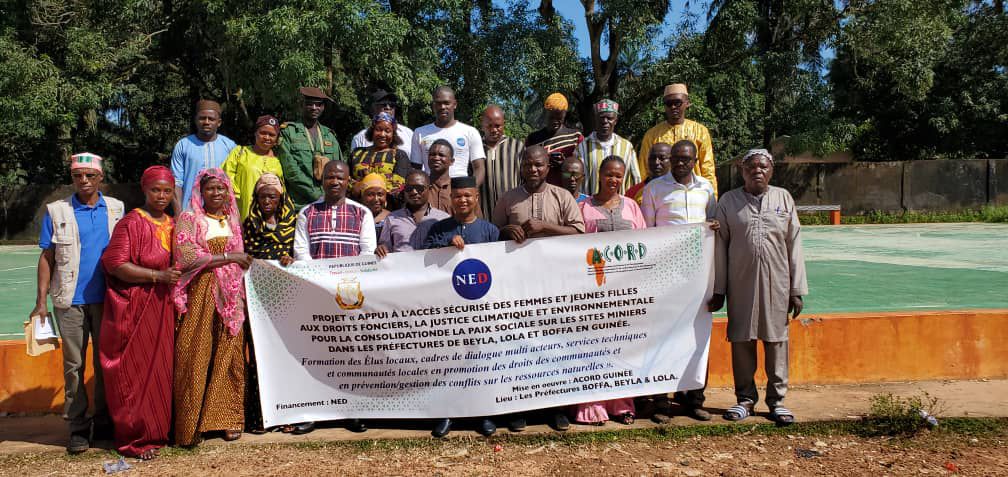 Projet « Appui à l’accès sécurisé des femmes et jeunes filles aux droit fonciers, la justice climatique et environnementale pour la consolidation de la paix sociale sur les sites miniers dans les préfectures de Beyla, Lola et Boffa en Guinée »